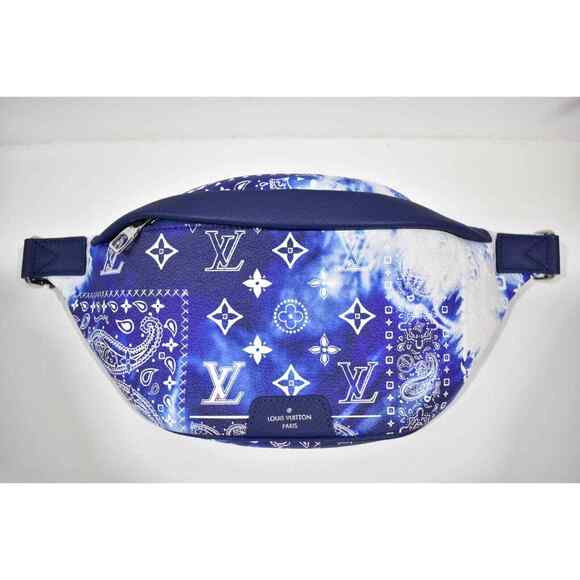 Louis Vuitton Discovery Bumbag PM Bandana Blue Monogram Crossbody Fanny Pack Bag - Picture 2 of 9